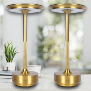 2 Pack Cordless Table Lamps gold- new in box