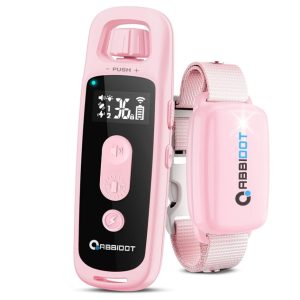 ABBIDOT 3300 Ft Dog Training Collar with Remote - [New Version] Shock Collar, (Baby Pink, 1 Collar)