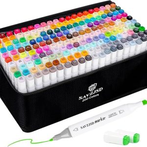 Alcohol Markers, 200 Colors Art Coloring Markers with Dual Tips, Premium Alcohol Markers Set for Kids and Adults (Broad&Fine)