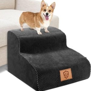 Almcmy 2-Step Dog Stairs, High Density Foam Pet- new