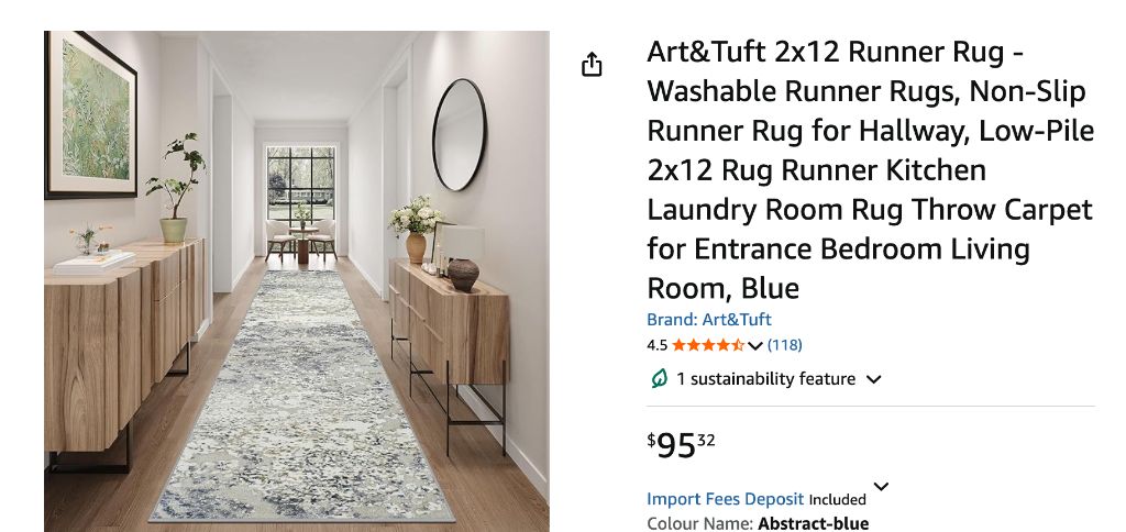 Runner Rug 2x8- Washable Runner Rugs- new in bag - Image 8