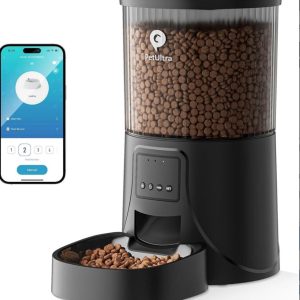 Automatic Cat Feeders, Timed 4L Cat Dry Food Dispenser- Automatic Pet Feeder Programmable 6 Meals