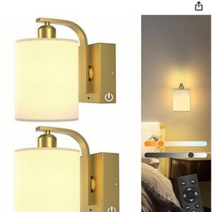 Battery operated wall sconce with touch and remote- new