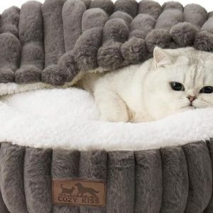 Bed with Hooded Blanket, Round Fluffy Anti-Anx- new in box