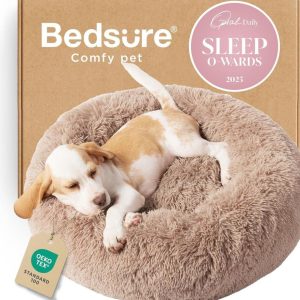 Bedsure Small Dog Bed Washable 23" - Self Calming- beige- new