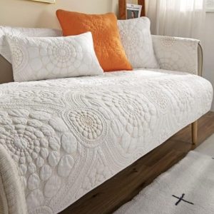 Boho Circle Embroidery Couch cover 28x28"- new