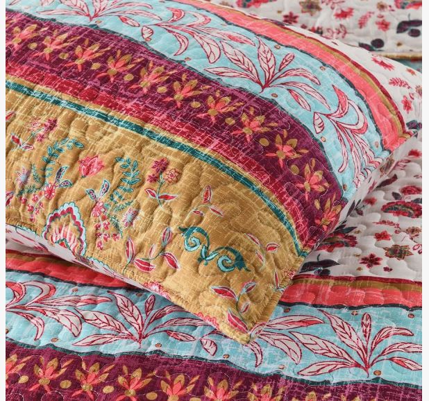 Boho Style Queen Quilt Set Reversible Bohemian - new - Image 4