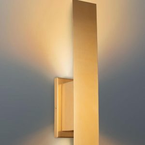 Brushed Gold Indoor Wall Sconces, Dimmable- new in box
