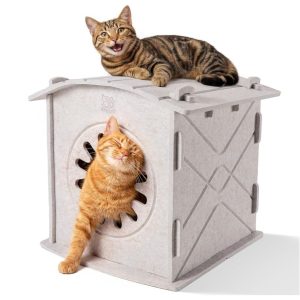 Cat Bed Cave, Cat Houses for Indoor Cats, Cat Scratcher House - new in box