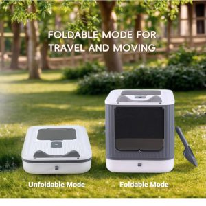 cat litter box- large white and grey-