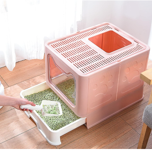 Cat Litter Box with Lid, Large-Panghuhu88 Foldable pink - new in box