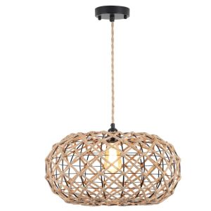 Coastal Large Woven Pendant Light Fixture 17.8 inch - new in box