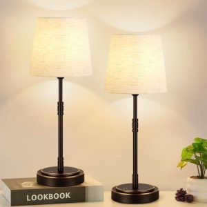 Cordless Table Lamps Set of 2  bronze Battery Operated- new in box