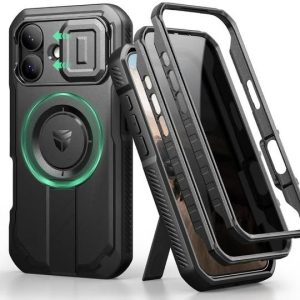 Dexnor Night Black iPhone 17 Case with Slide Camera Cover