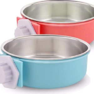 Dog Bowl, Stainless Steel for Crate, 2 Pack