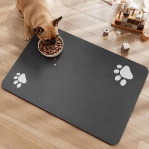 Dog Cat Food Mat, Absorbent, 12x19