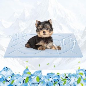 Dog Cooling Mat 36x23" | Reversible, Blue/Gray