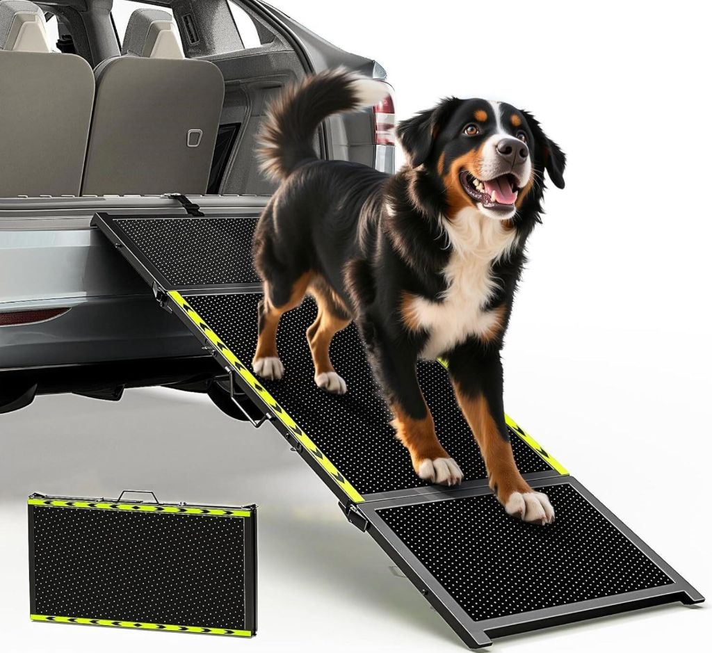 Dog Ramp for Car 67x20"- Non-Slip, 200Lbs Black