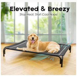 Dopedio Elevated Outdoor Dog Large Black Bed - new in box