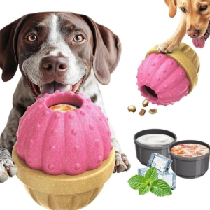 DSUMD Frozen Treat Dispensing Dog Toy -pink cup cake- new