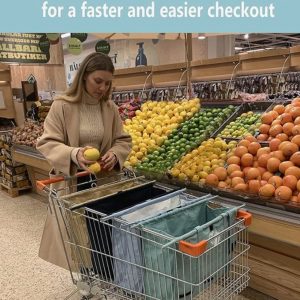 EcoBaggy w/Extended Rods - 4 Reusable grocery bags - new in box