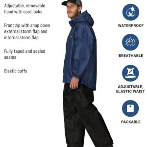 Frogg Toggs All Sport Rain Suit Small Royal blue- new