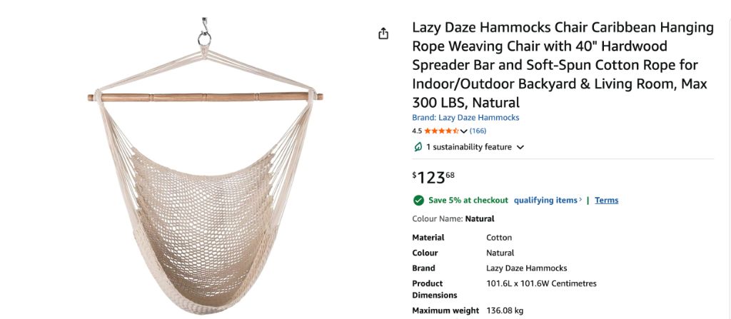 Hammocks Chair Caribbean Hanging Rope Weaving Chair with 40 - new in box - Image 4