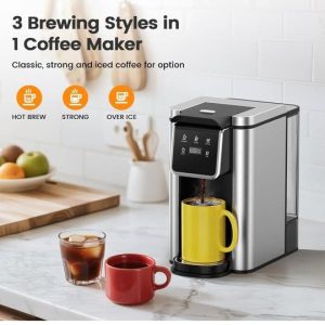 Hot and iced coffee maker single serve kcup and ground 5 brew sizes- new in box