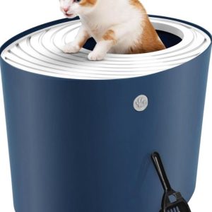 IRIS USA Cat Litter Box, Large Top Entry- new in box