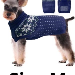 Kuoser Holiday Snowflake Knit Dog Sweater SM- NEW