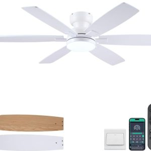 Kviflon 52" Ceiling Fan with Light, White