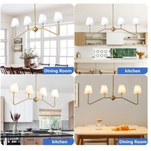 Light fixture 39" 4-Arm Gold Pendant Chandelier- new in box