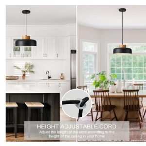 Modern Farmhouse Pendant Lights,12"Natural Wood- new in box