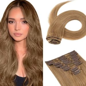 NEW- 100% Human Hair Extensions 10 inch -Short Straight Clip Extension W 50g
