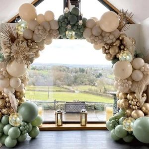 NEW- 2 bags (Sage Green, cream and Gold Balloon Arch KIT & Orange Cream &Gold Party Balloon Kit