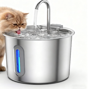 New- Cat Water Fountain,Stainless Steel Pet Water Dispenser 74oz/2.2L - new in box