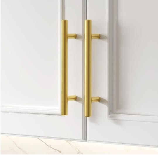 New- Goldenwarm 10pcs 96mm 3-3/4in Hole Spacing Gold Cabinet Handle Stainless Steel - Image 3