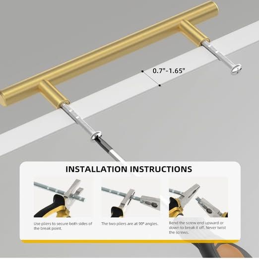 New- Goldenwarm 10pcs 96mm 3-3/4in Hole Spacing Gold Cabinet Handle Stainless Steel - Image 5