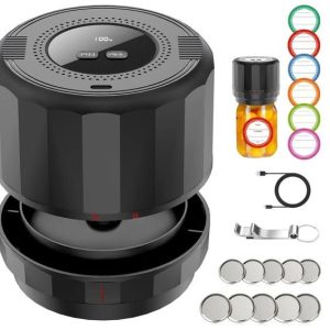 NEW- Mason Jar Vacuum Sealer - Electric Vacuum Sealer for Jars with Mouth and Regular Mason Lids