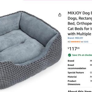 pet bed S/M GREY 30 lbs.- new in box