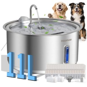 Petsamuse 11L/2.8Gal Automatic Circulating Stainless Steel Water Bowl - new in box