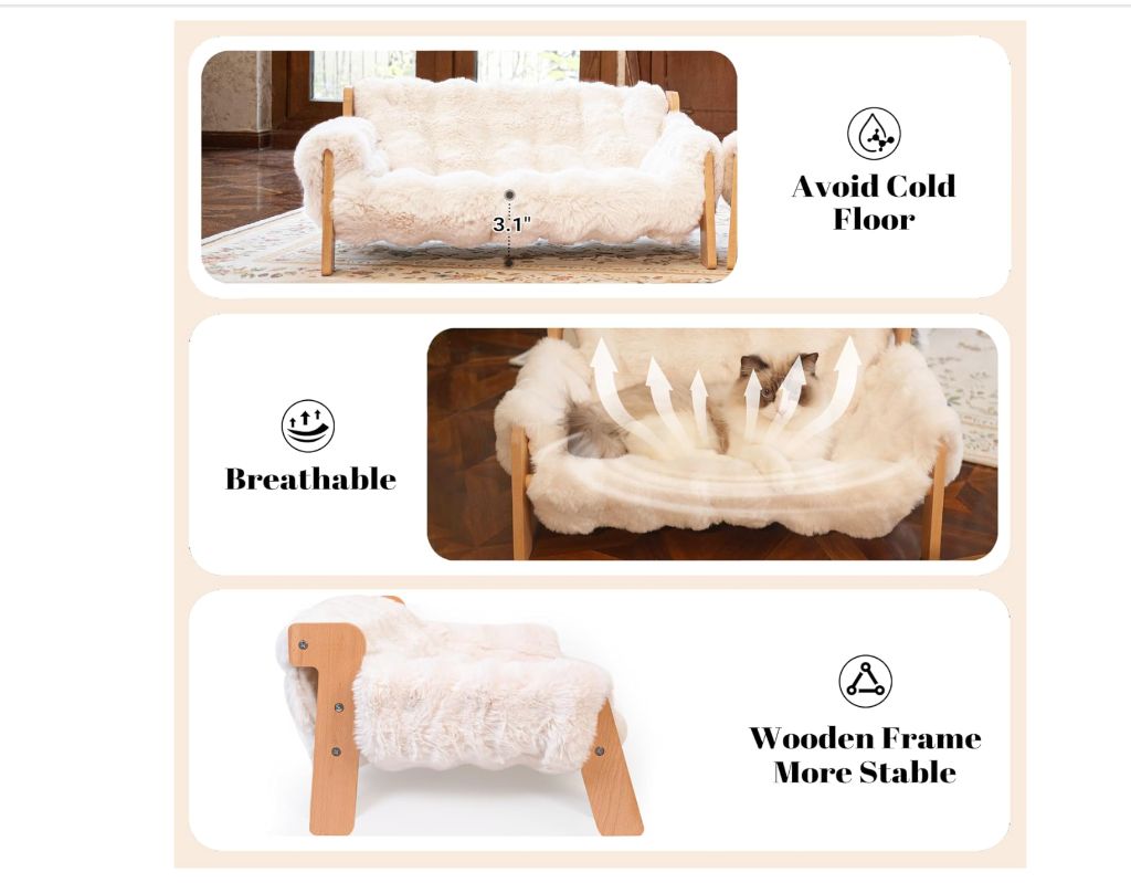 Raised pet Couch Bed for Indoor pets- new in box - Image 3