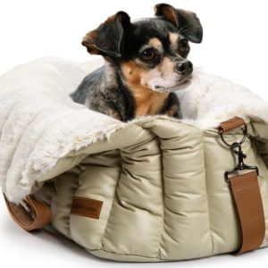 Small Dog Car Seat console and Travel Carrier- Pet Bed, Soft Fleece  10 lbs- new in box