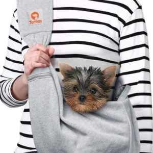 Small Dog Sling Carrier for 3-10 lbs Pets(Grey)