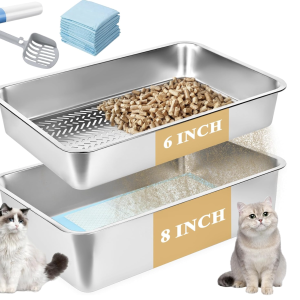 Stainless Steel Sifting Litter Box, XXL Large Metal 23.6''x15.7''x8''(60x40x20cm) - new in box