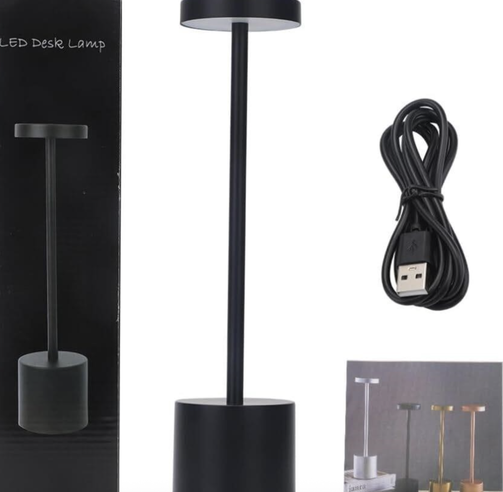 2- black table lamp cordless LED Table Lamp,5000mAh black - new in box