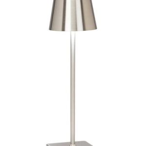 Table light metal silver 15"LED cordless- new in box