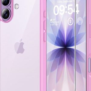 TAURI iPhone 17 Case 6.3" + Screen Protector pink - new