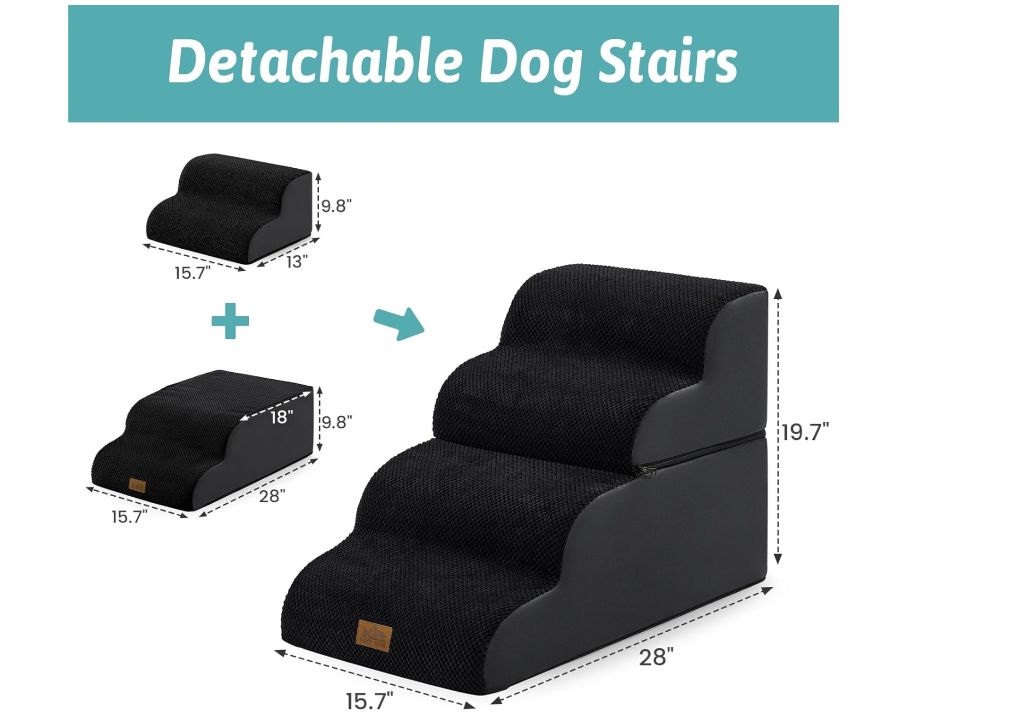 dog ramp for Small Dogs, 4 Tier Removable Wider Pet 16x29x20inch, - new in box - Image 2