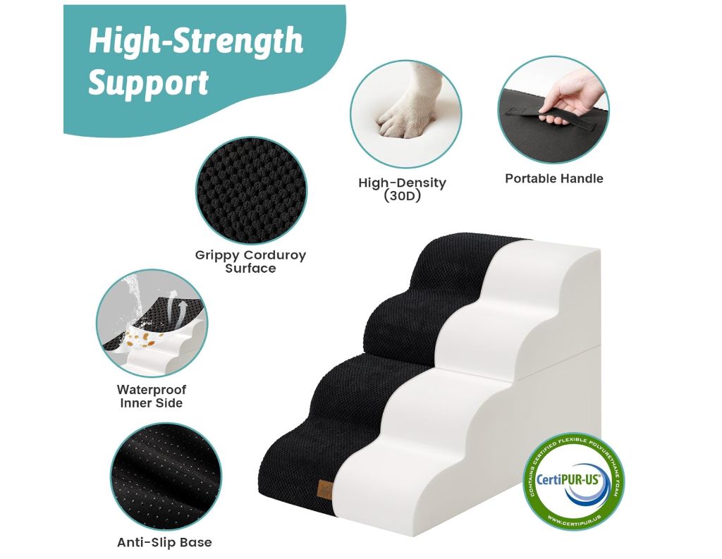 dog ramp for Small Dogs, 4 Tier Removable Wider Pet 16x29x20inch, - new in box - Image 3